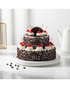 Sugar Free Two-Tier Black Forest Cake