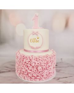 Baby Girl First Birthday cake