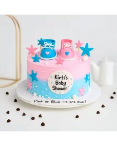 Blue Pink Baby Shower Cake