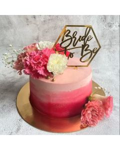 Pink Floral Bride to Be Cake
