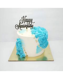 Elegant white Anniversary Cake
