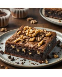 gluten free walnut brownie with rich chocolate and nuts