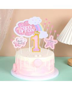 Pink First Birthday Cake