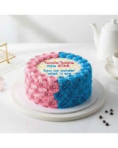 Sugar Free Pink & Blue Cake - 1 Kg