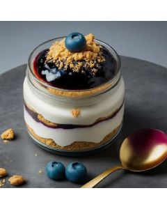 gluten free blueberry jar cake with fresh berries