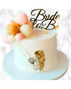 Elegant Bride To Be White Cake