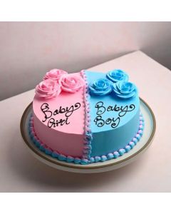 Blue-Pink Baby Shower Cake