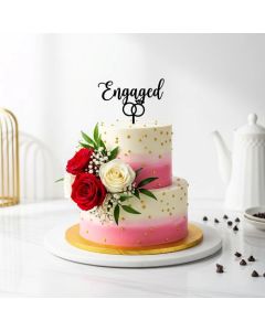 Beautiful Engagement Cake