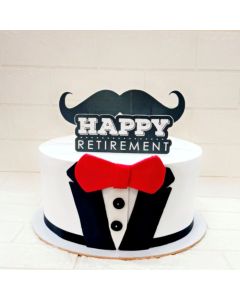  Black & White Retirement Cake