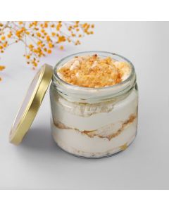 gluten free butterscotch jar cake with creamy layers