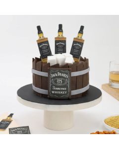 Rich Jack Daniels chocolate cake with smooth chocolate frosting