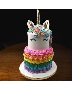 Two Tier Unicorn Theme Cake