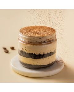 gluten free tiramisu jar cake with coffee layers