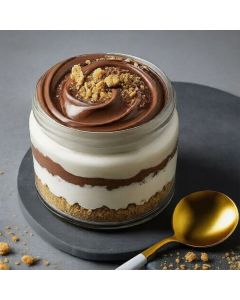 gluten free nutella cheese jar cake with creamy layers