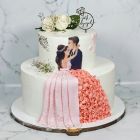Engagement Couple Cake