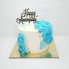 Elegant white Anniversary Cake