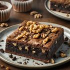 gluten free walnut brownie with rich chocolate and nuts