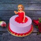 Barbie Theme Flower Cake