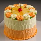 sugar free pineapple cake with fresh pineapple topping