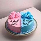 Blue-Pink Baby Shower Cake