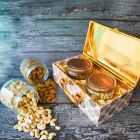 Premium dry fruit hamper with assorted nuts in jars