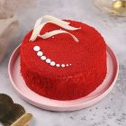 Premium red velvet cake with cream cheese frosting