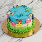 Elegant Green Butterfly Theme Cake